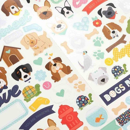 STICKERS MASCOTAS JUGUETONAS PERROS DCWV  (95 PCS)