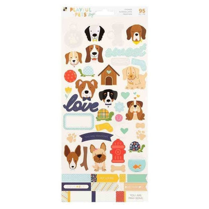 STICKERS MASCOTAS JUGUETONAS PERROS DCWV  (95 PCS)