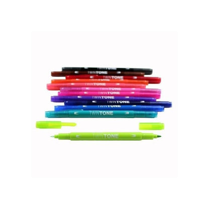 SET DE 12 MARCADORES TWIN TONE TOMBOW BRILLANTES
