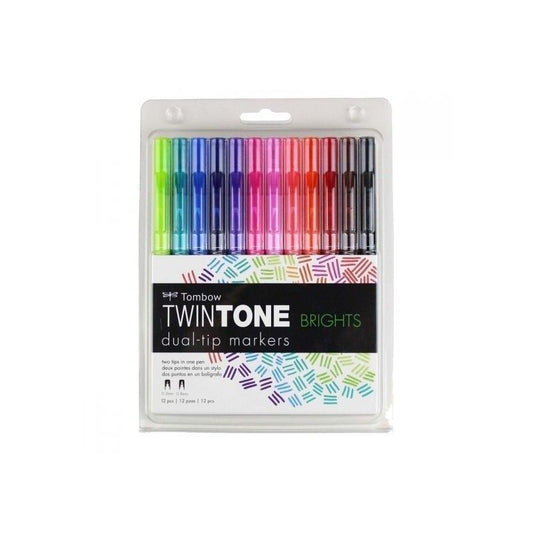 SET DE 12 MARCADORES TWIN TONE TOMBOW BRILLANTES