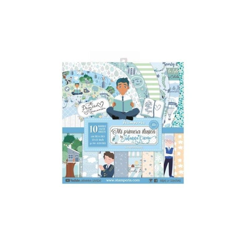 SET DE PAPELES MI PRIMERA ILUSION DOBLE CARA NIÑO JOHANNA RIVERO