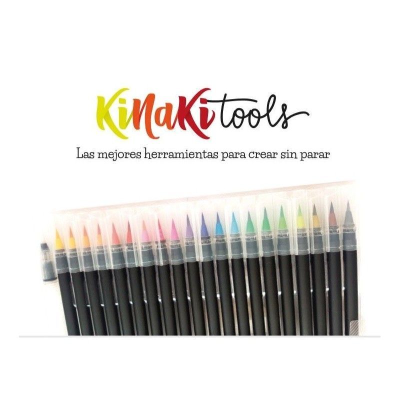 MARCADORES AQUA BRUSH X 20 + PINCEL RECARGABLE KINAKI