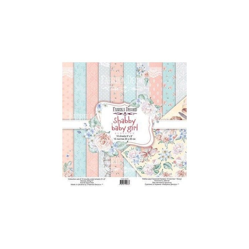 SET DE PAPELES Shabby Baby Girl 20 x 20 CM (DOBLE CARA)