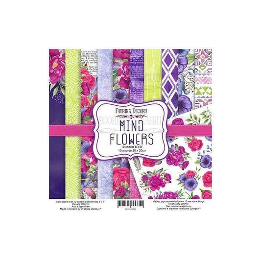 SET DE PAPELES MIND FLOWERS 20 X 20 CM (DOBLE CARA)