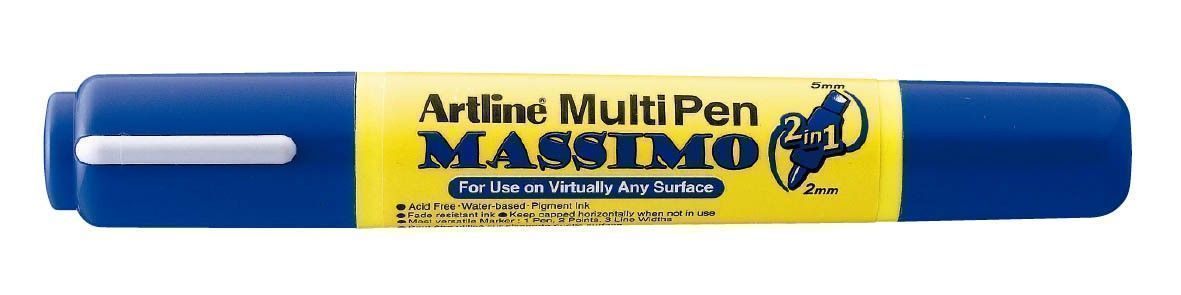 MARCADOR DOBLE PUNTA DE TINTA DE ALTA CALIDAD MASSIMO AZUL