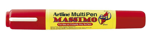 MARCADOR DOBLE PUNTA DE TINTA DE ALTA CALIDAD MASSIMO ROJO EMP-25T