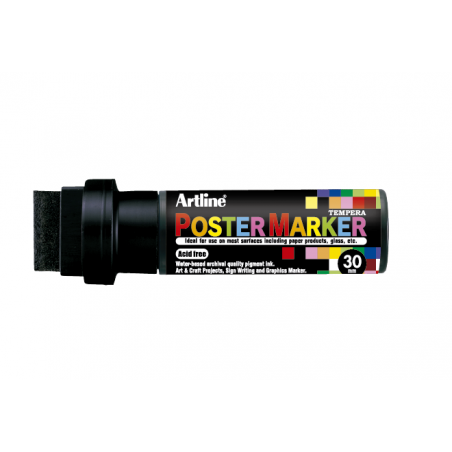 MARCADOR DE TEMPERA POSTER MARKER 30MM NEGRO EPP-30