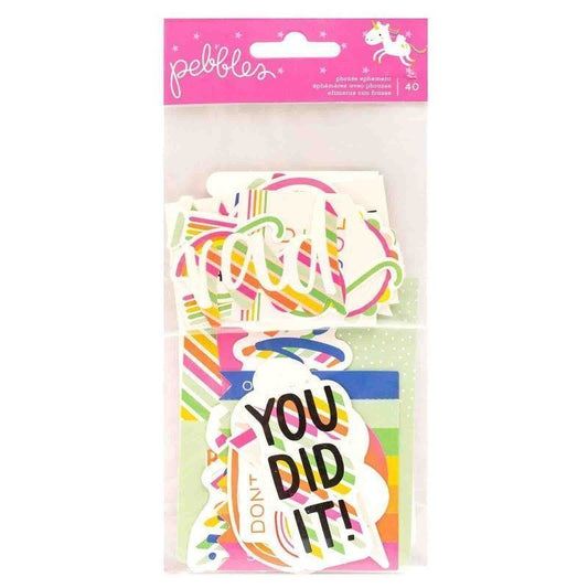 DIE CUTS EPHEMERA CON FRASES LIVE LIFE HAPPY (40 PCS)