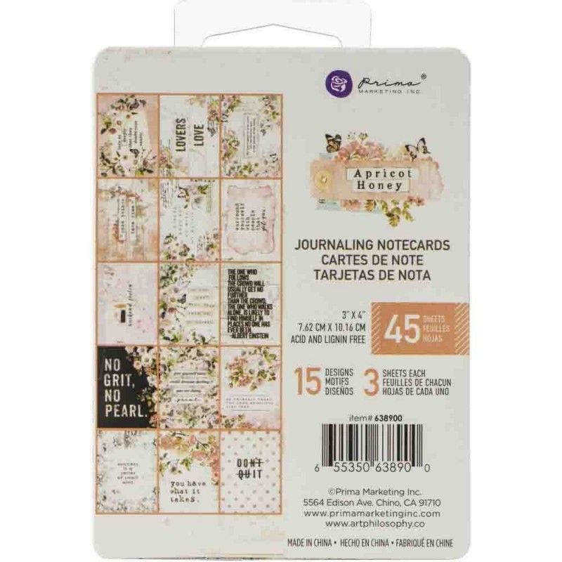 TARJETAS JOURNAL APRICOT HONEY 7.62cm x 10.16xm (45 PCS)