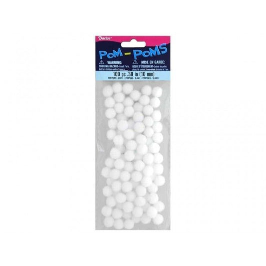 POMPONES BLANCOS DARICE 1CM (100 PCS)