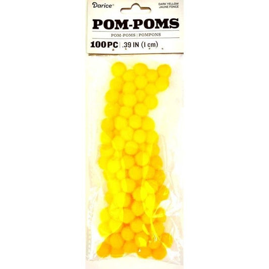 POMPONES AMARILLOS DARICE 1CM (100 PCS)