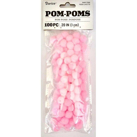 POMPONES ROSA BEBE DARICE 1CM (100 PCS)