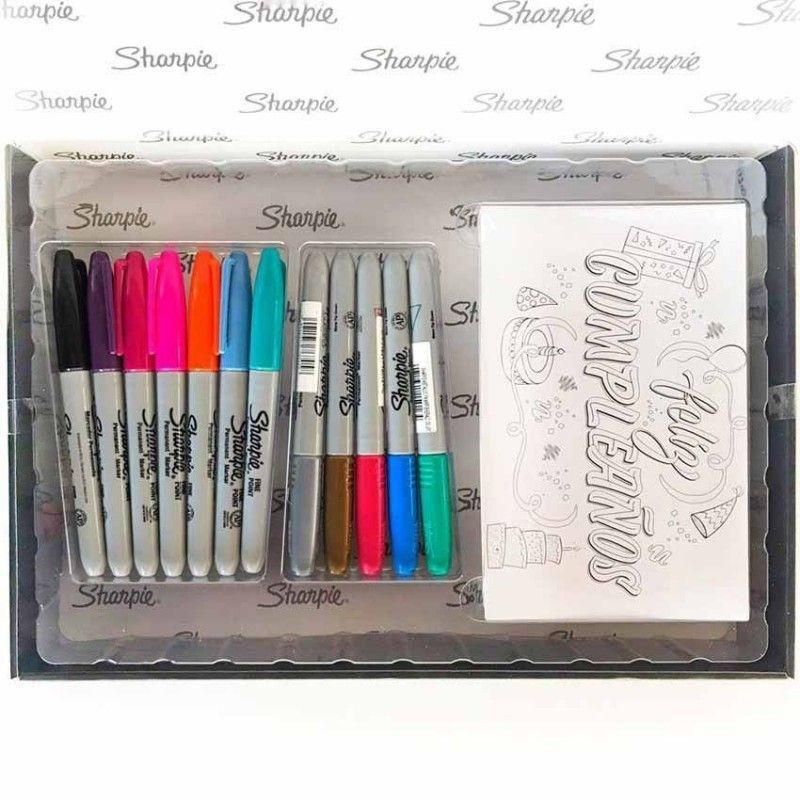 KIT SHARPIE TARJETAS + 12 MARCADORES