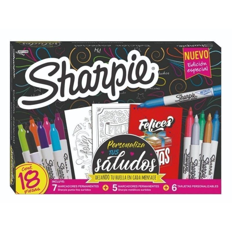 KIT SHARPIE TARJETAS + 12 MARCADORES