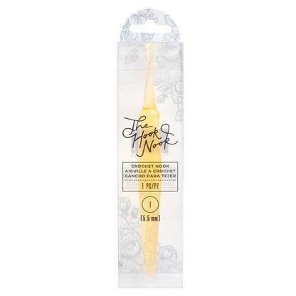 AGUJA PARA TEJER EN RESINA AMARILLO ORO TAMAÑO I/5.5 mm THE HOOK NOOK