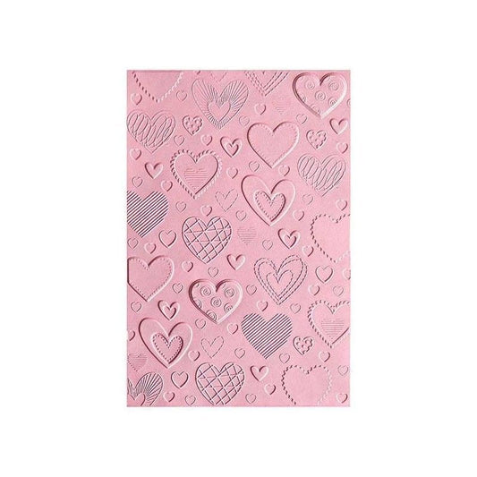 FOLDER DE EMBOSSING TEXTURE FADES 3D  CORAZONES BY COURTNEY CHILSON