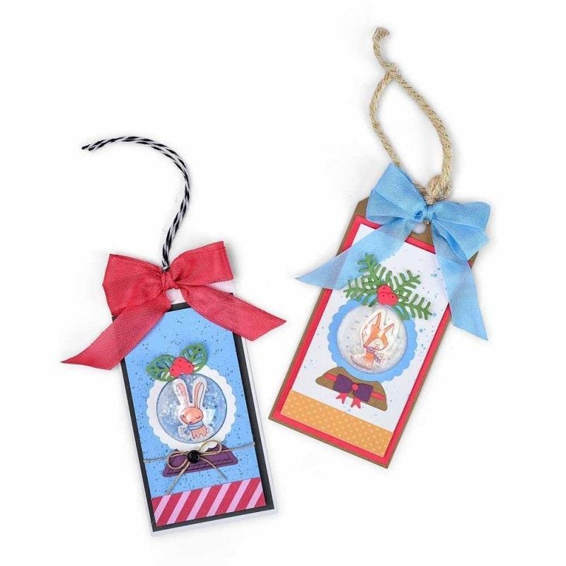 SET DE TROQUELES FRAMELITS Y SELLOS ESCENA GLOBO DE NAVIDAD by Jordan Caderao