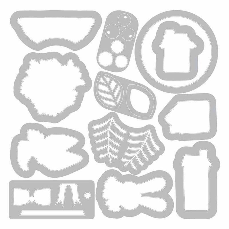 SET DE TROQUELES FRAMELITS Y SELLOS ESCENA GLOBO DE NAVIDAD by Jordan Caderao