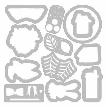 SET DE TROQUELES FRAMELITS Y SELLOS ESCENA GLOBO DE NAVIDAD by Jordan Caderao