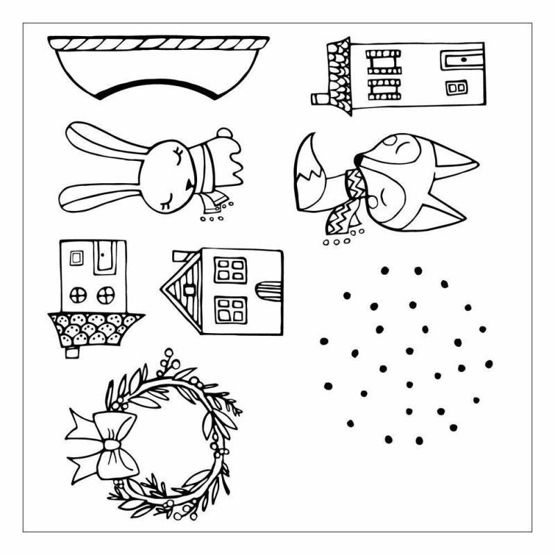 SET DE TROQUELES FRAMELITS Y SELLOS ESCENA GLOBO DE NAVIDAD by Jordan Caderao