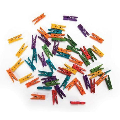 MINI GANCHOS DE MADERA COLORES SURTIDOS 1"