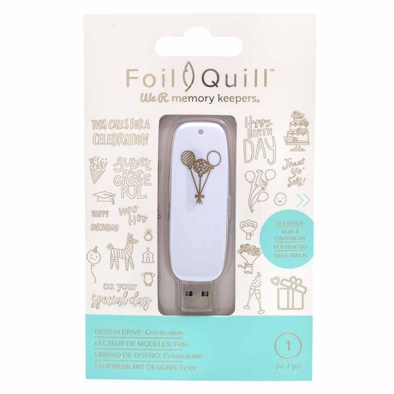 MEMORIA USB CELEBRATION CON DISEÑOS PARA FOIL QUILL (200 designs)