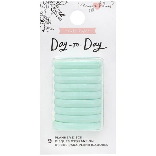 DISCOS PARA PLANNER PEQUEÑOS COLOR MINT (9 pcs)