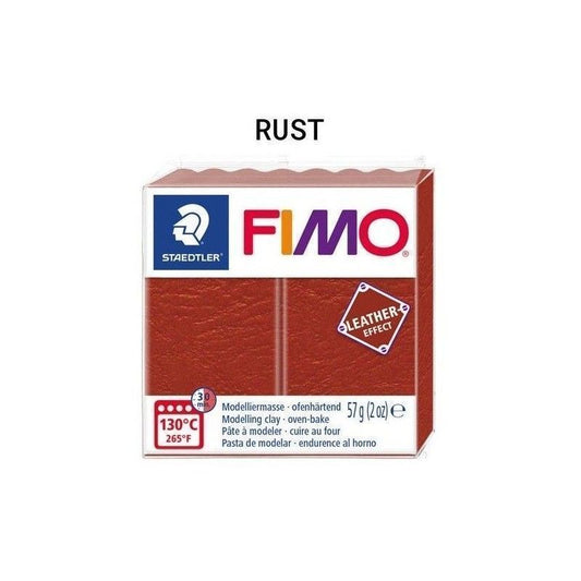 FIMO ARCILLA POLIMERICA EFECTO CUERO 2 oz. COLOR RUST