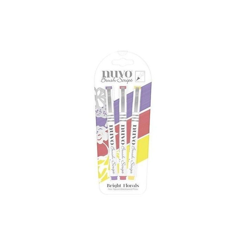 NUVO BRUSH SCRIPT PENS (KIT 3) BRIGHT FLORALS