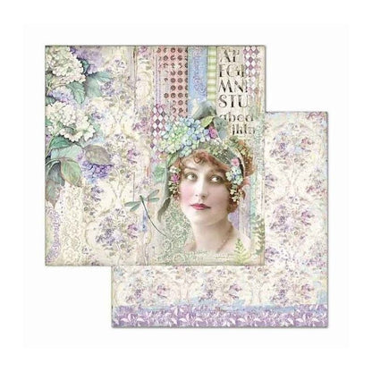 BLOC 10 HOJAS HORTENSIA  (20 X 20 CM) DOBLE CARA