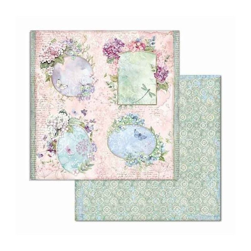 BLOC 10 HOJAS HORTENSIA  (20 X 20 CM) DOBLE CARA