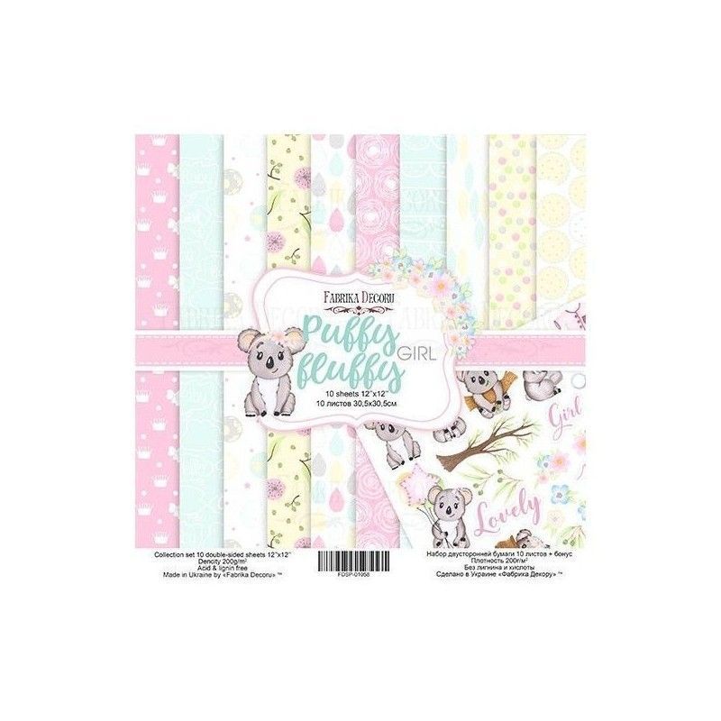 PAPEL PUFFY FLUFFY GIRL (30 X 30 CM) DOBLE CARA