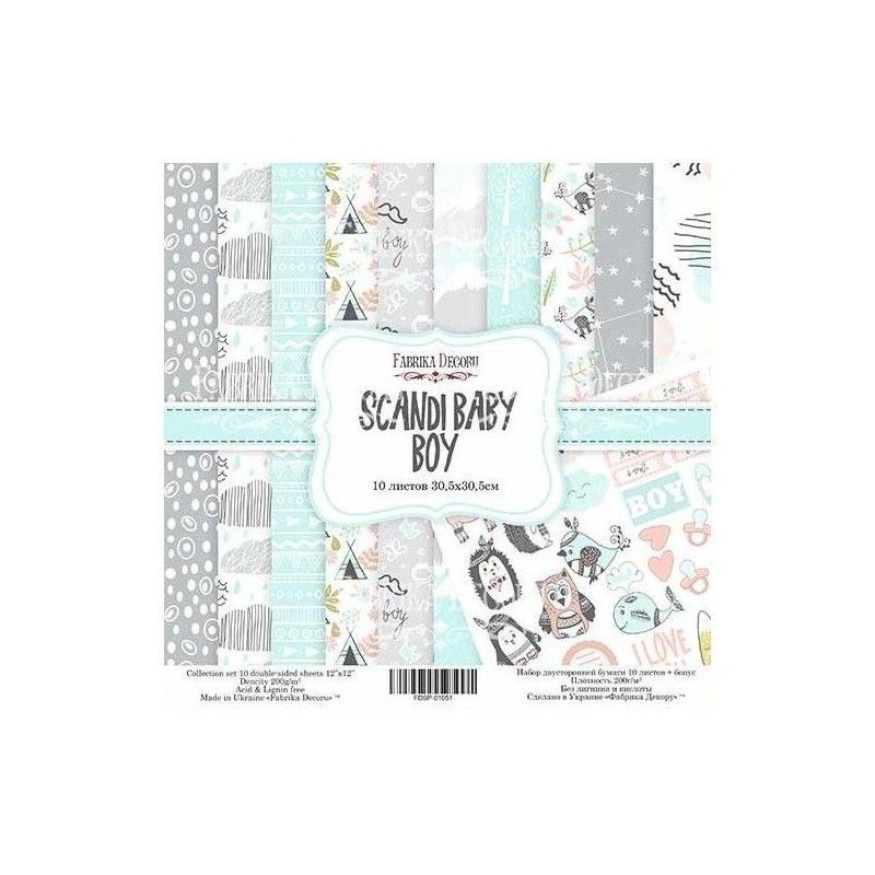 PAPEL SCANDI BABY BOY (30 x 30 CM) DOBLE CARA