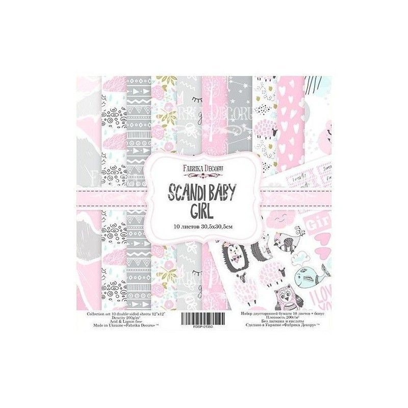 PAPEL SCANDI BABY GIRL (30 x 30 CM) DOBLE CARA