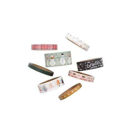 WASHI TAPE COPOS DE NIEVE (8 PCS)