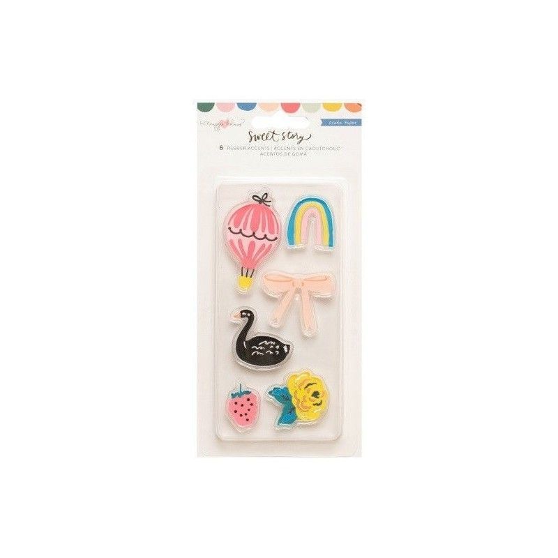 STICKERS RUBBER ACCENTSS SWEET STORY (6 PCS)