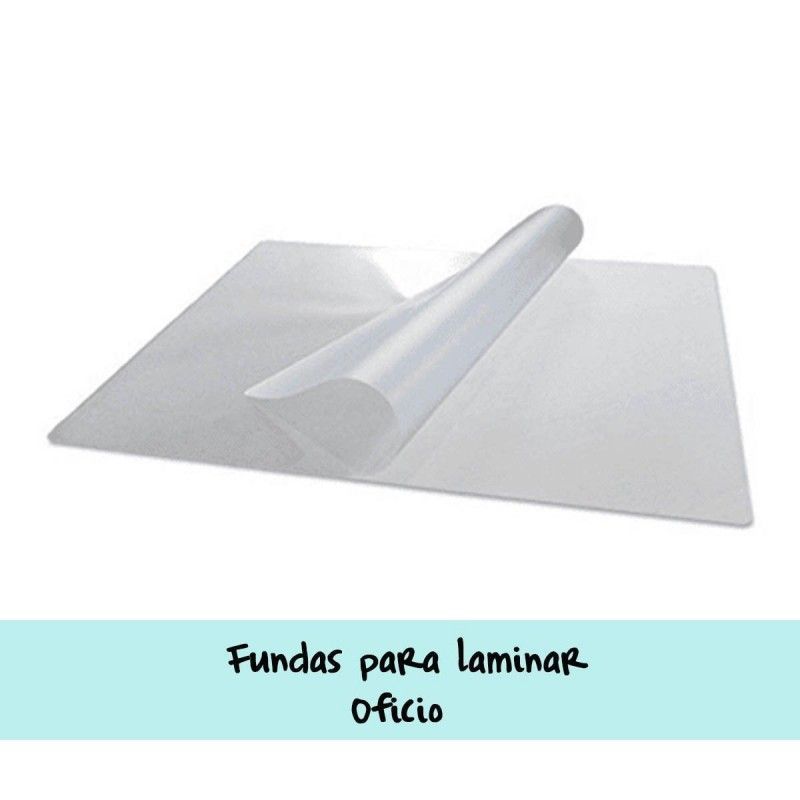 PLASTICO PARA LAMINAR OFICIO 125 Micras (10 FUNDAS)