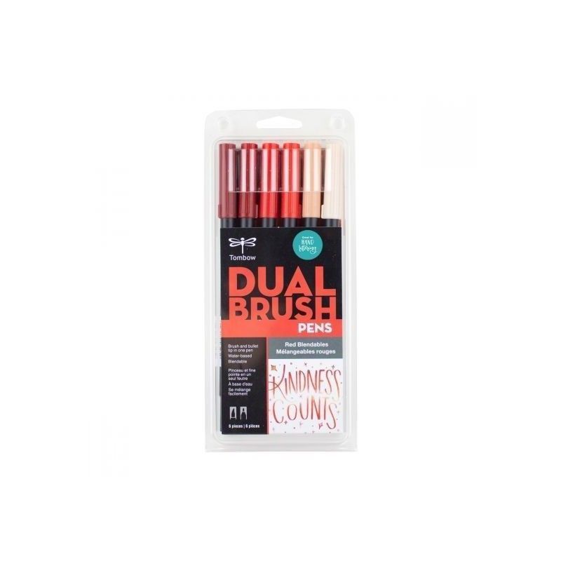 TOMBOW DUAL BRUSH PEN MEZCLA DE ROJOS (6 PCS)
