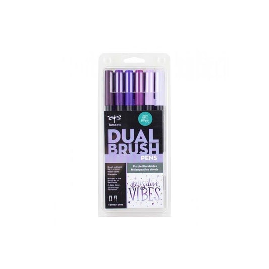 TOMBOW DUAL BRUSH PEN MEZCLA DE MORADOS (6 PCS)