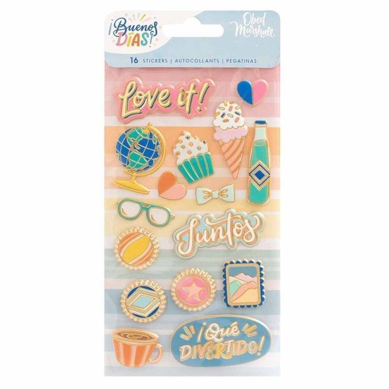 ENAMEL STICKERS BUENOS DIAS (16 PCS)