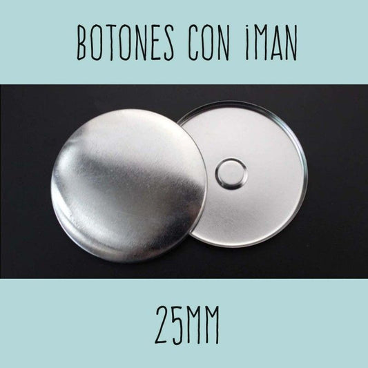 INSUMO DE 10 BOTONES CON IMAN 25MM