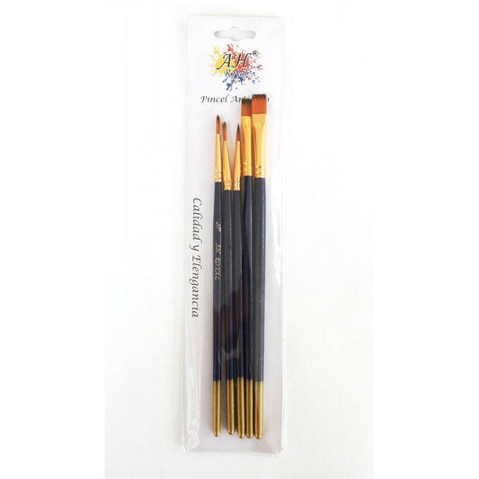 PINCELES PUNTA QUEMADA SURTIDOS AH ROYAL (5 PCS)