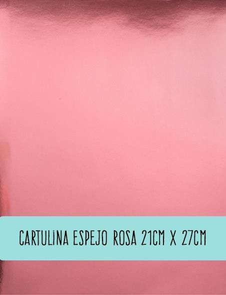 CARTULINA ESPEJO METALIZADA ROSA 21cm x 27cm (10 PCS)