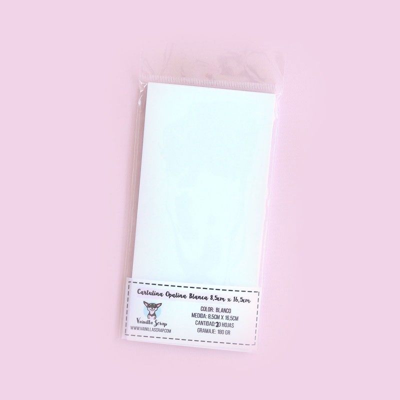 OPALINA BLANCA 180 gr 8,5cm x 16,5cm (20 PCS)