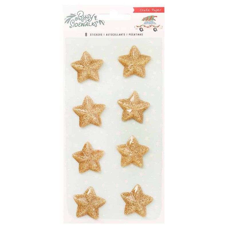 ESTRELLAS DE RESINA DE NAVIDAD COLECCION BUSY SIDEWALKS (8PCS)