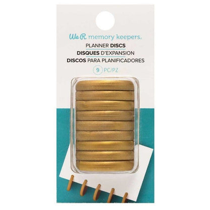 DISCOS PARA PLANNER DORADOS 1.25" WE R MEMORY KEEPERS (9 PCS)