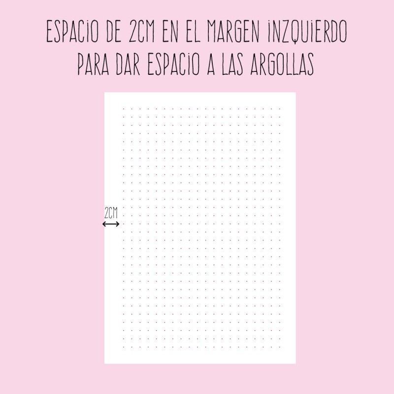 PACK DE HOJAS DE PUNTOS ROSA FUERTE PARA AGENDA  (100 HOJAS)