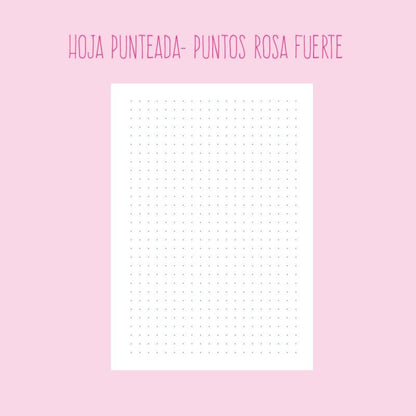 PACK DE HOJAS DE PUNTOS ROSA FUERTE PARA AGENDA  (100 HOJAS)