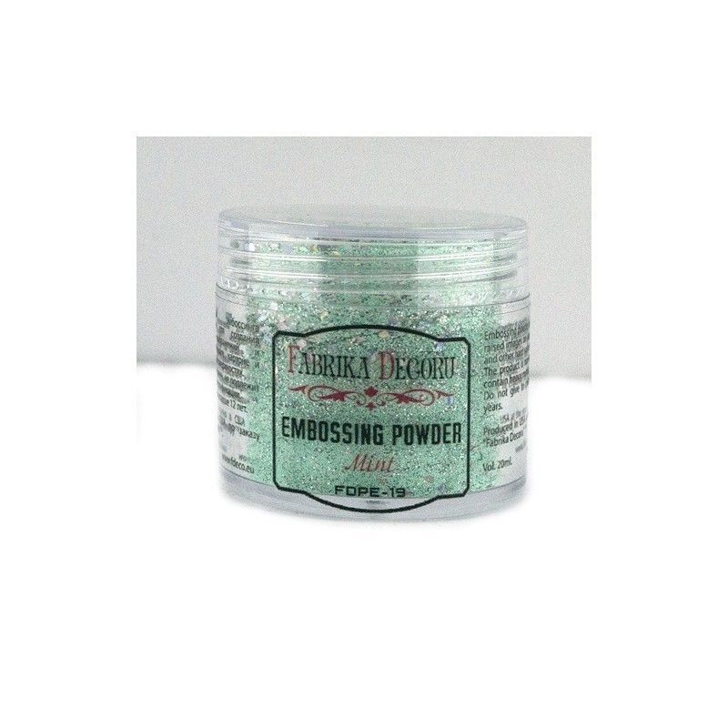 POLVOS DE EMBOSSING MENTA CON GLITTER 20 ML