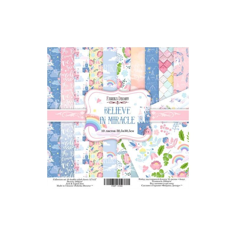 SET DE PAPELES BELIEVE IN MIRACLE (30 X 30 CM)